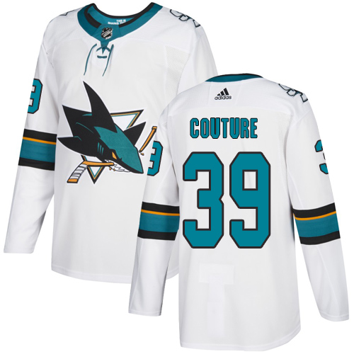 Personalized Sharks #39 Logan Couture White Road Authentic Stitched Hockey Jersey