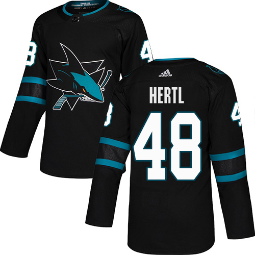 Personalized Sharks #48 Tomas Hertl Black Alternate Authentic Stitched Hockey Jersey