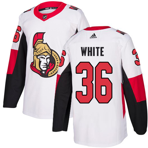 Personalized Senators #36 Colin White White Road Authentic Stitched Hockey Jersey
