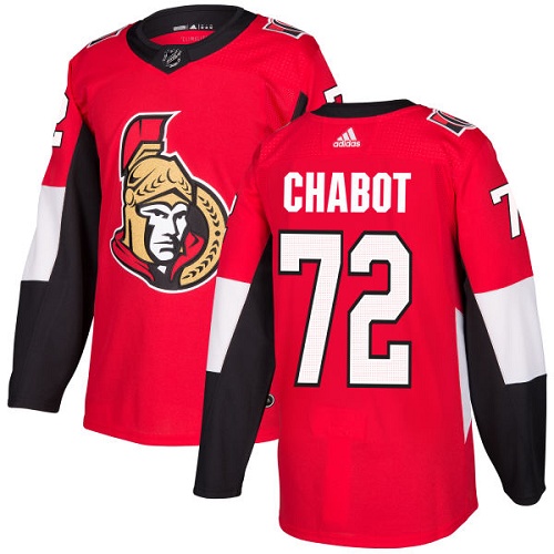Personalized Senators #72 Thomas Chabot Red Home Authentic Stitched Hockey Jersey