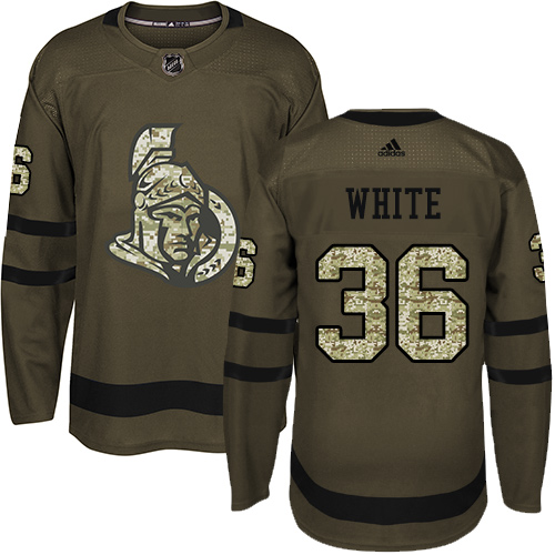 Personalized Senators #36 Colin White Green Salute to Service Stitched Hockey Jersey