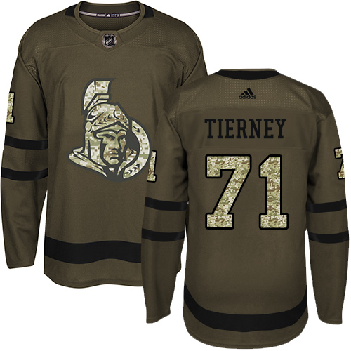 Personalized Senators #71 Chris Tierney Green Salute to Service Stitched Hockey Jersey