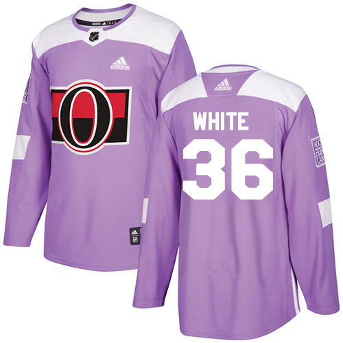 Personalized Senators #36 Colin White Purple Authentic Fights Cancer Stitched Hockey Jersey