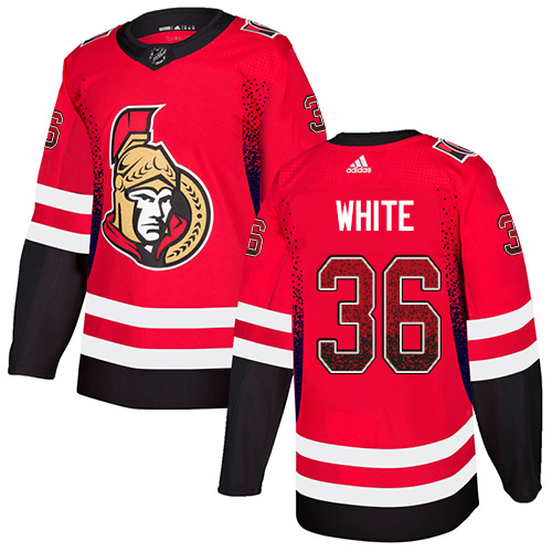 Personalized Senators #36 Colin White Red Home Authentic Drift Fashion Stitched Hockey Jersey