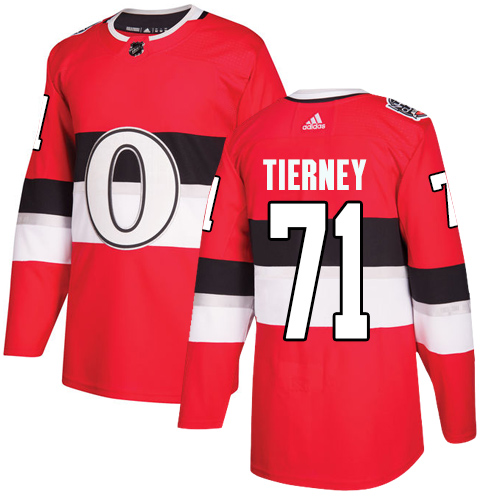 Personalized Senators #71 Chris Tierney Red Authentic 2017 100 Classic Stitched Hockey Jersey