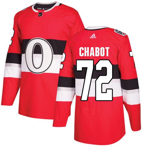 Personalized Senators #72 Thomas Chabot Red Authentic 2017 100 Classic Stitched Hockey Jersey