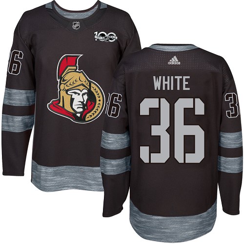 Personalized Senators #36 Colin White Black 1917-2017 100th Anniversary Stitched Hockey Jersey