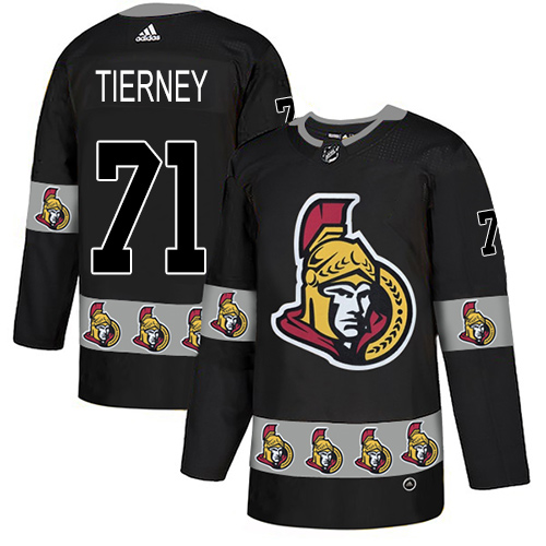 Personalized Senators #71 Chris Tierney Black Authentic Team Logo Fashion Stitched Hockey Jersey