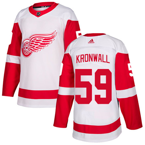 Personalized Red Wings #59 Niklas Kronwall White Road Authentic Stitched Hockey Jersey
