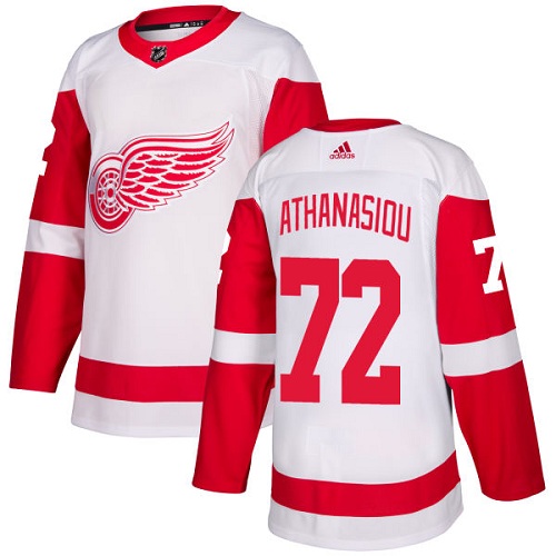Personalized Red Wings #72 Andreas Athanasiou White Road Authentic Stitched Hockey Jersey