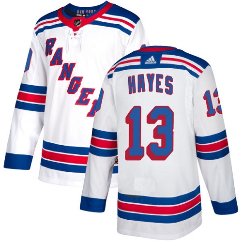 Personalized Rangers #13 Kevin Hayes White Road Authentic Stitched Hockey Jersey