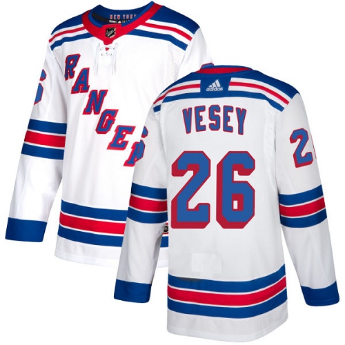 Personalized Rangers #26 Jimmy Vesey White Road Authentic Stitched Hockey Jersey