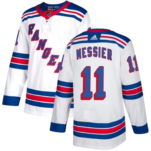 Personalized Rangers #11 Mark Messier White Road Authentic Stitched Hockey Jersey