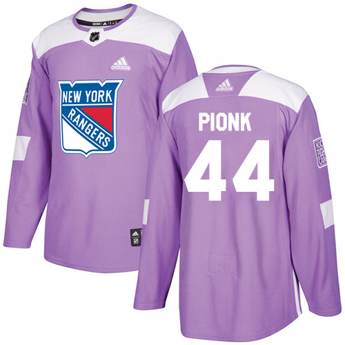 Personalized Rangers #44 Neal Pionk Purple Authentic Fights Cancer Stitched Hockey Jersey