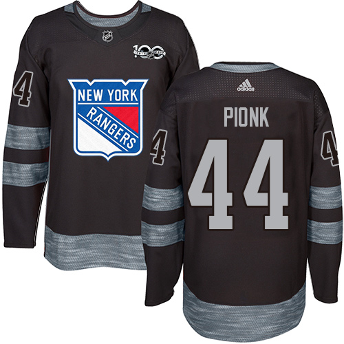 Personalized Rangers #44 Neal Pionk Black 1917-2017 100th Anniversary Stitched Hockey Jersey
