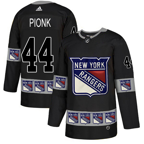 Personalized Rangers #44 Neal Pionk Black Authentic Team Logo Fashion Stitched Hockey Jersey