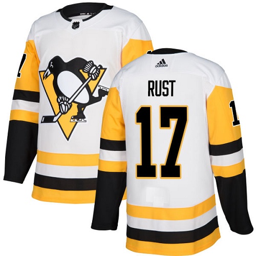 Personalized Penguins #17 Bryan Rust White Road Authentic Stitched Hockey Jersey