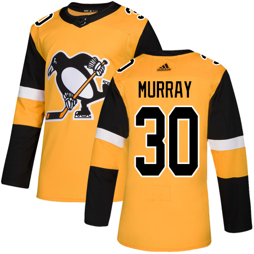 Personalized Penguins #30 Matt Murray Gold Alternate Authentic Stitched Hockey Jersey