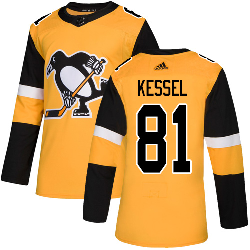 Personalized Penguins #81 Phil Kessel Gold Alternate Authentic Stitched Hockey Jersey