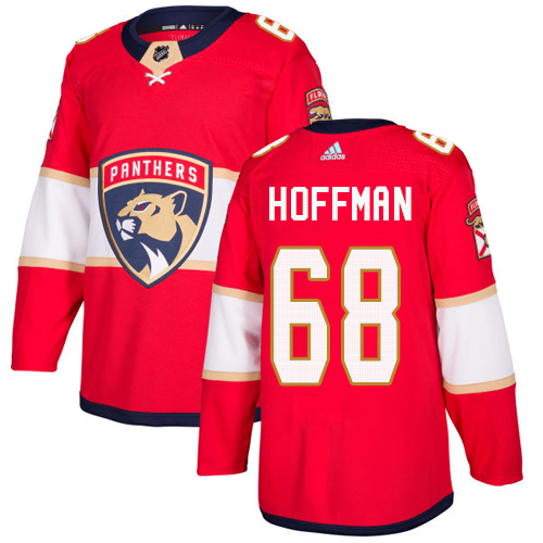 Personalized Panthers #68 Mike Hoffman Red Home Authentic Stitched Hockey Jersey