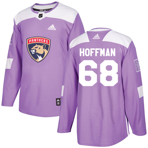 Personalized Panthers #68 Mike Hoffman Purple Authentic Fights Cancer Stitched Hockey Jersey
