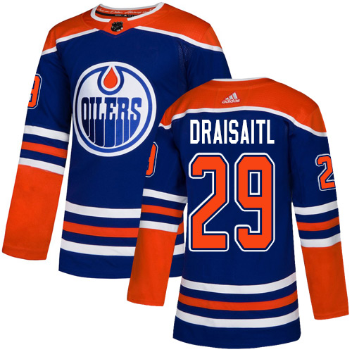 Personalized Oilers #29 Leon Draisaitl Royal Alternate Authentic Stitched Hockey Jersey