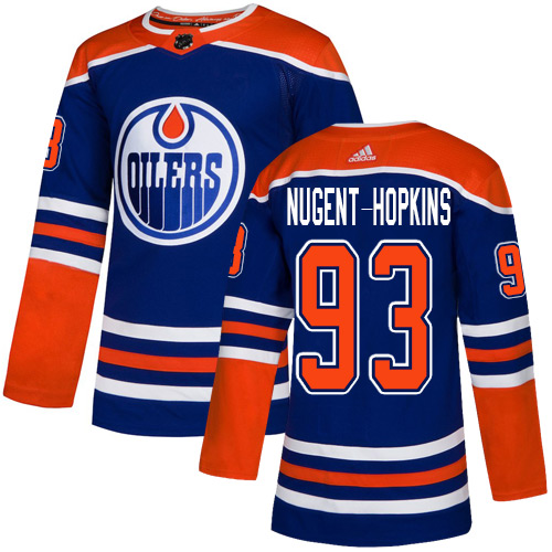 Personalized Oilers #93 Ryan Nugent-Hopkins Royal Alternate Authentic Stitched Hockey Jersey