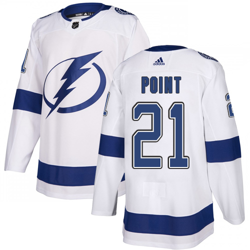 Personalized Lightning #21 Brayden Point White Road Authentic Stitched Hockey Jersey