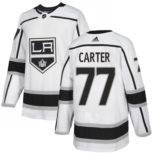 Personalized Kings #77 Jeff Carter White Road Authentic Stitched Hockey Jersey