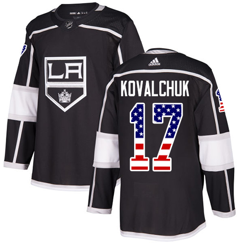 Personalized Kings #17 Ilya Kovalchuk Black Home Authentic USA Flag Stitched Hockey Jersey