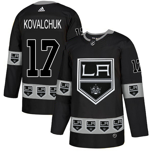 Personalized Kings #17 Ilya Kovalchuk Black Authentic Team Logo Fashion Stitched Hockey Jersey