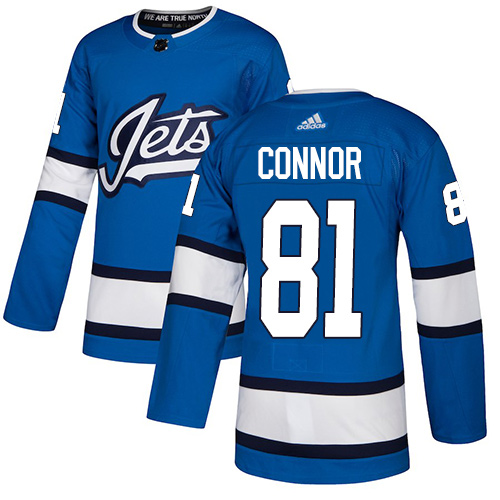 Personalized Jets #81 Kyle Connor Blue Alternate Authentic Stitched Hockey Jersey