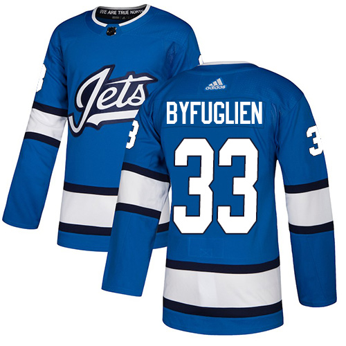 Personalized Jets #33 Dustin Byfuglien Blue Alternate Authentic Stitched Hockey Jersey