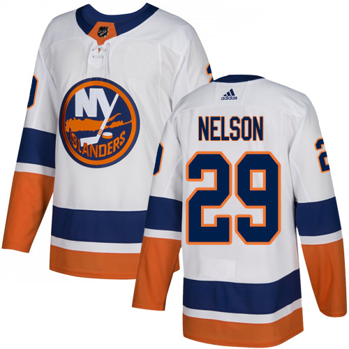 Personalized Islanders #29 Brock Nelson White Road Authentic Stitched Hockey Jersey