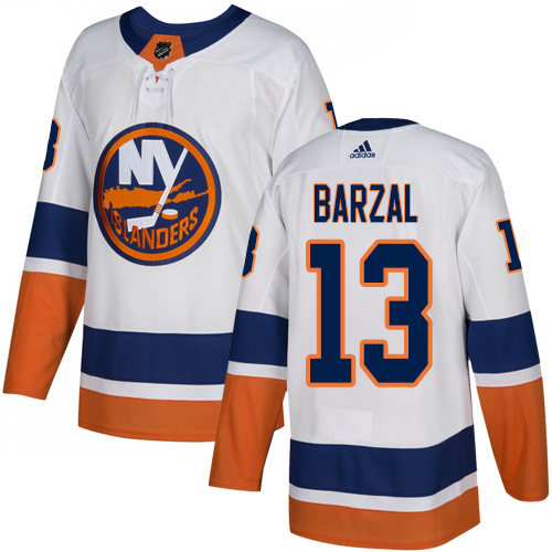 Personalized Islanders #13 Mathew Barzal White Road Authentic Stitched Hockey Jersey