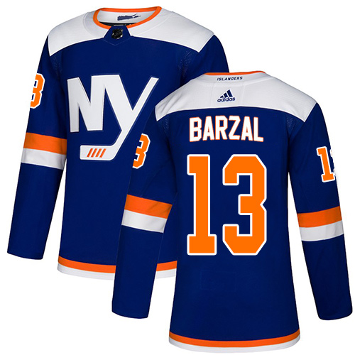 Personalized Islanders #13 Mathew Barzal Blue Alternate Authentic Stitched Hockey Jersey