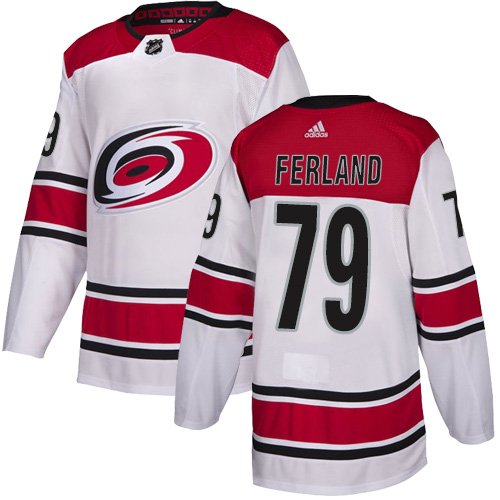 Personalized Hurricanes #79 Michael Ferland White Road Authentic Stitched Hockey Jersey