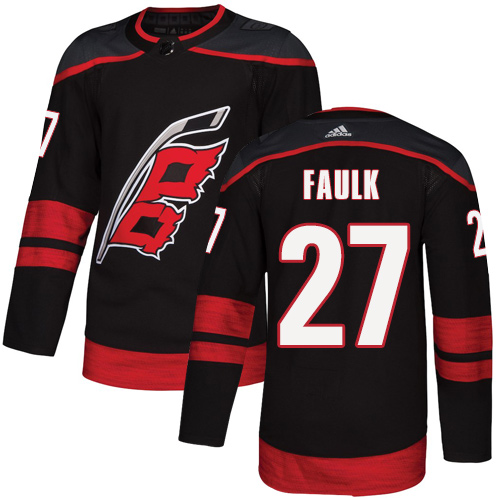 Personalized Hurricanes #27 Justin Faulk Black Alternate Authentic Stitched Hockey Jersey