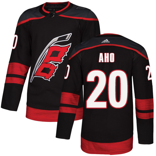 Personalized Hurricanes #20 Sebastian Aho Black Alternate Authentic Stitched Hockey Jersey