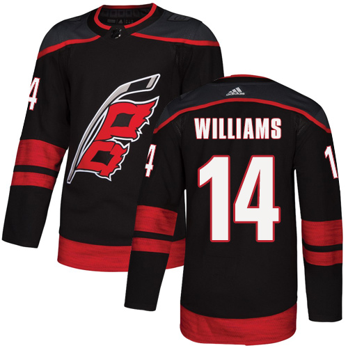 Personalized Hurricanes #14 Justin Williams Black Alternate Authentic Stitched Hockey Jersey