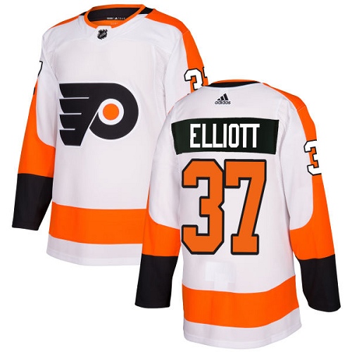 Personalized Flyers #37 Brian Elliott White Road Authentic Stitched Hockey Jersey