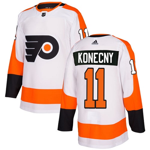 Personalized Flyers #11 Travis Konecny White Road Authentic Stitched Hockey Jersey