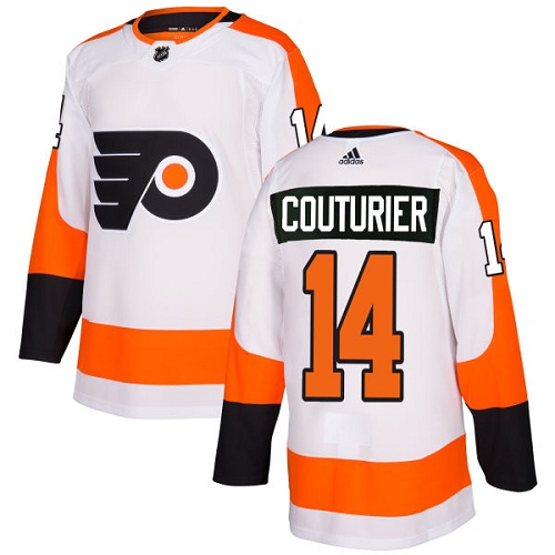 Personalized Flyers #14 Sean Couturier White Road Authentic Stitched Hockey Jersey