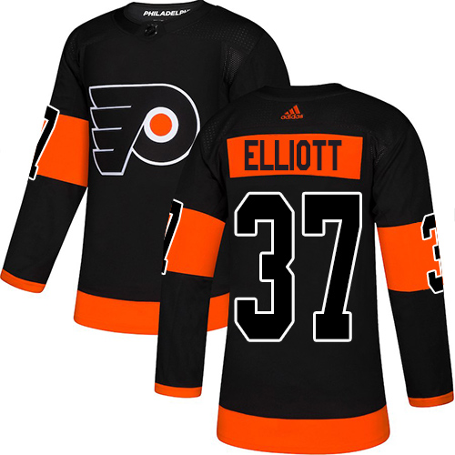 Personalized Flyers #37 Brian Elliott Black Alternate Authentic Stitched Hockey Jersey