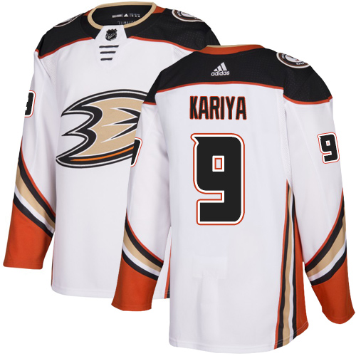 Personalized Ducks #9 Paul Kariya White Road Authentic Stitched Hockey Jersey