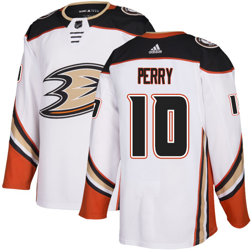 Personalized Ducks #10 Corey Perry White Road Authentic Stitched Hockey Jersey
