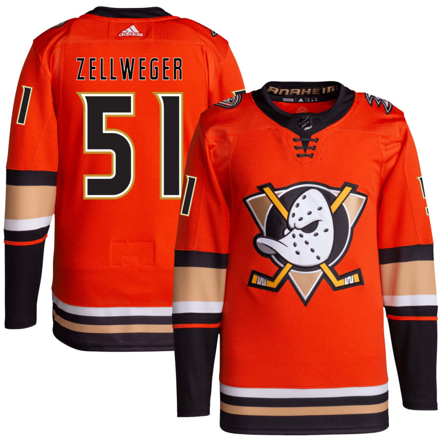 Personalized Men’s Anaheim Ducks #51 Olen Zellweger Authentic Orange Alternate Jersey