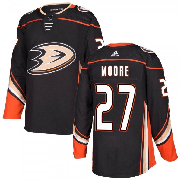 Personalized Men’s # 27 John Moore Anaheim Ducks Home Jersey – Authentic Black