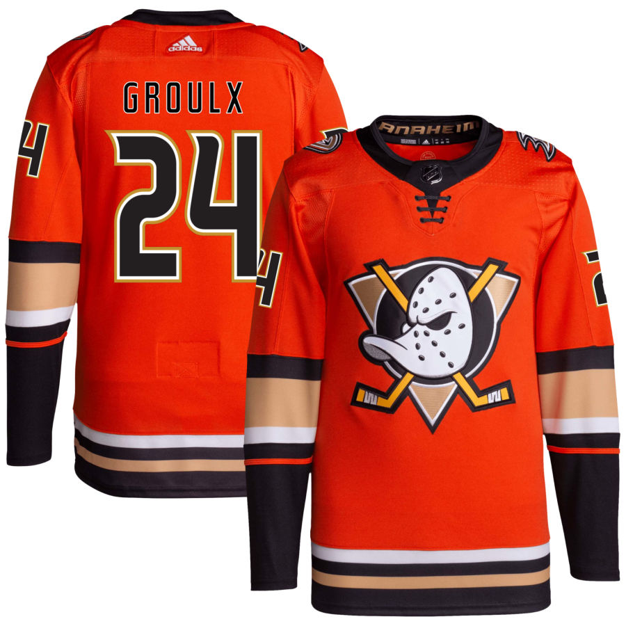Personalized Men’s Anaheim Ducks #24 Benoit-Olivier Groulx Orange Alternate Authentic Jersey