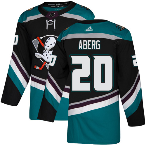 Personalized Ducks #20 Pontus Aberg Black Teal Alternate Authentic Stitched Hockey Jersey